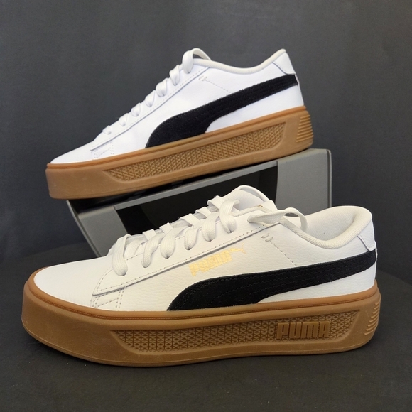Puma Smash Platform V3 Mono Twist Sneakers White Black Gum Women's Avail 7.5 8.0 - Picture 4 of 11